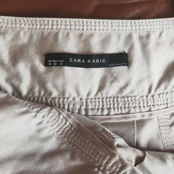 ZARA skirt. Size 8. Pleated,belted gray color. Cotton. - Picture 4 of 5